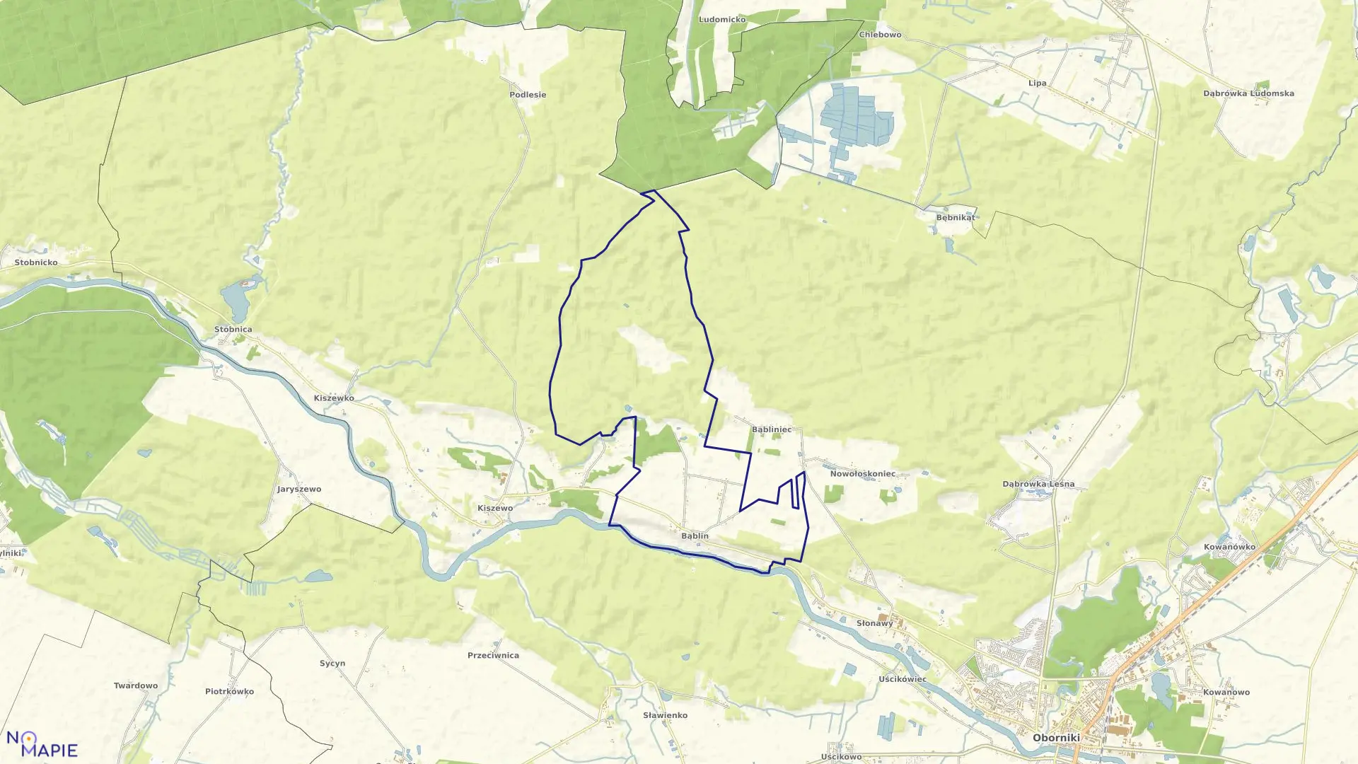 Mapa obrębu BĄBLIN w gminie Oborniki