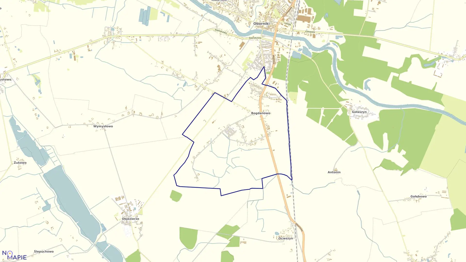 Mapa obrębu BOGDANOWO w gminie Oborniki