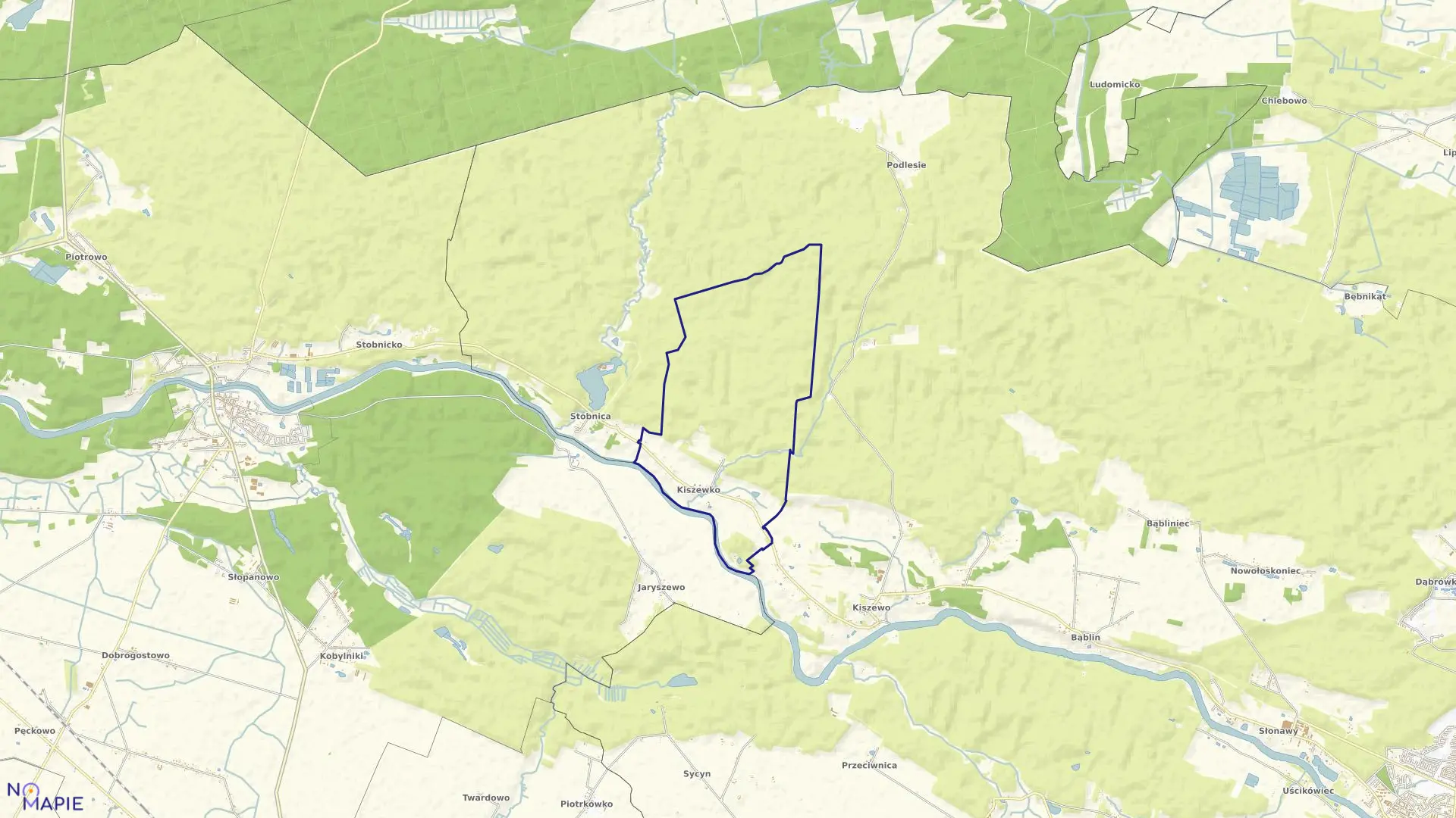 Mapa obrębu KISZEWKO w gminie Oborniki