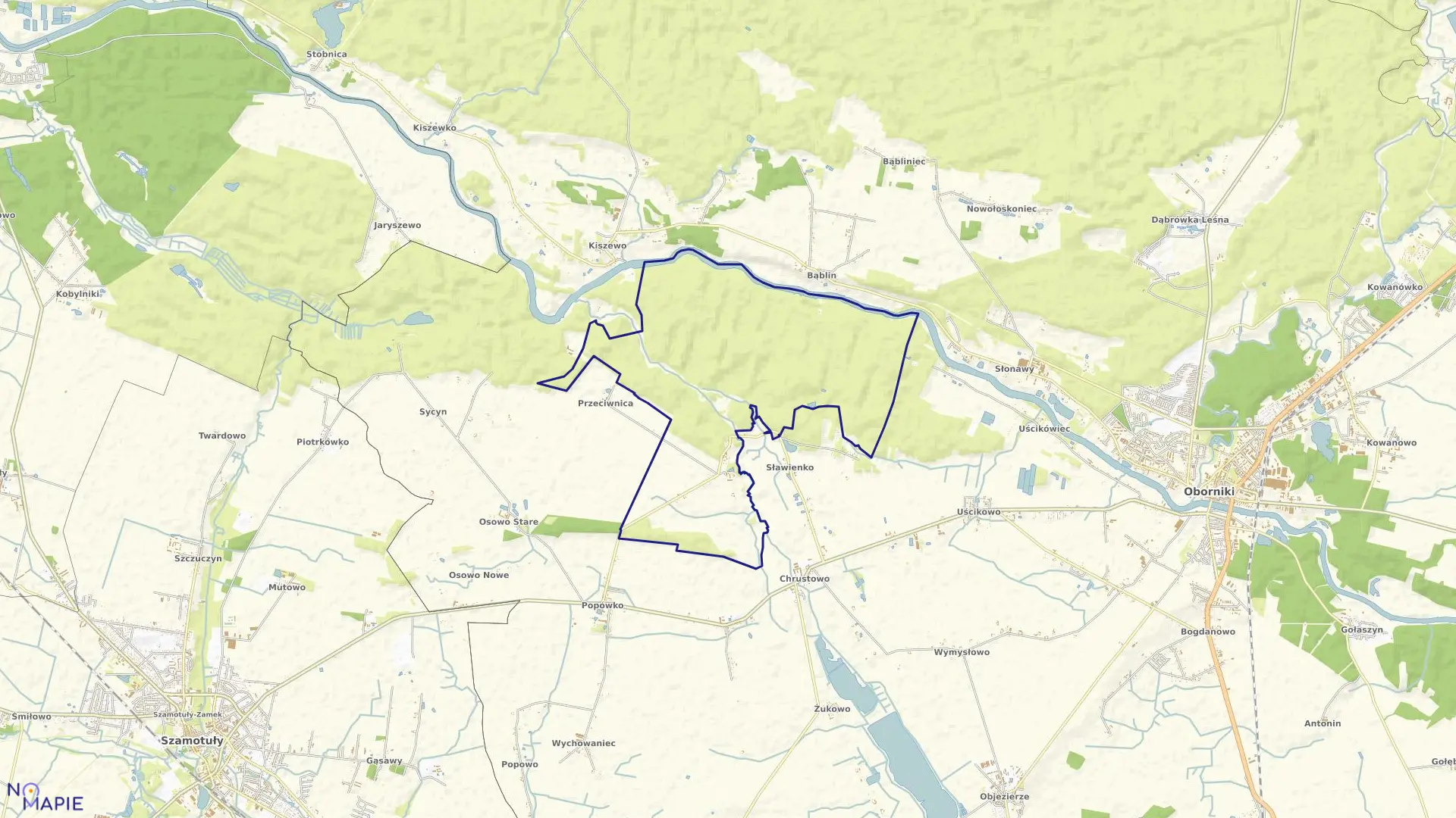 Mapa obrębu NIEMIECZKOWO w gminie Oborniki