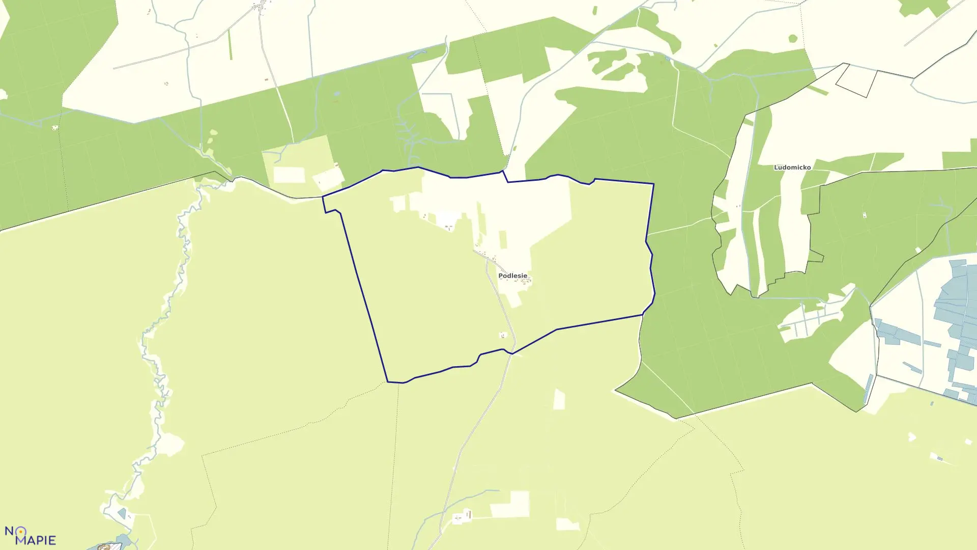 Mapa obrębu PODLESIE w gminie Oborniki