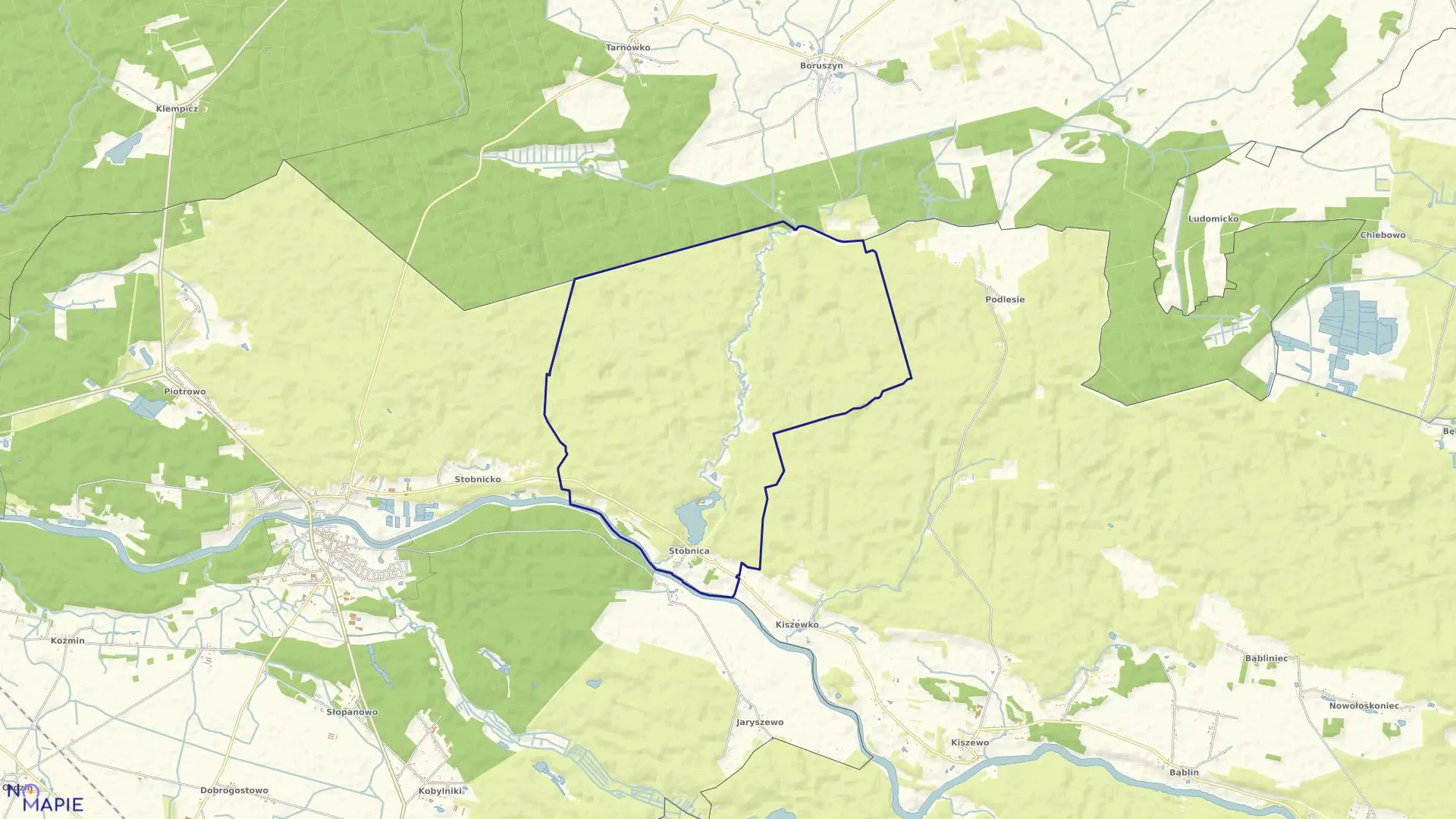 Mapa obrębu STOBNICA w gminie Oborniki