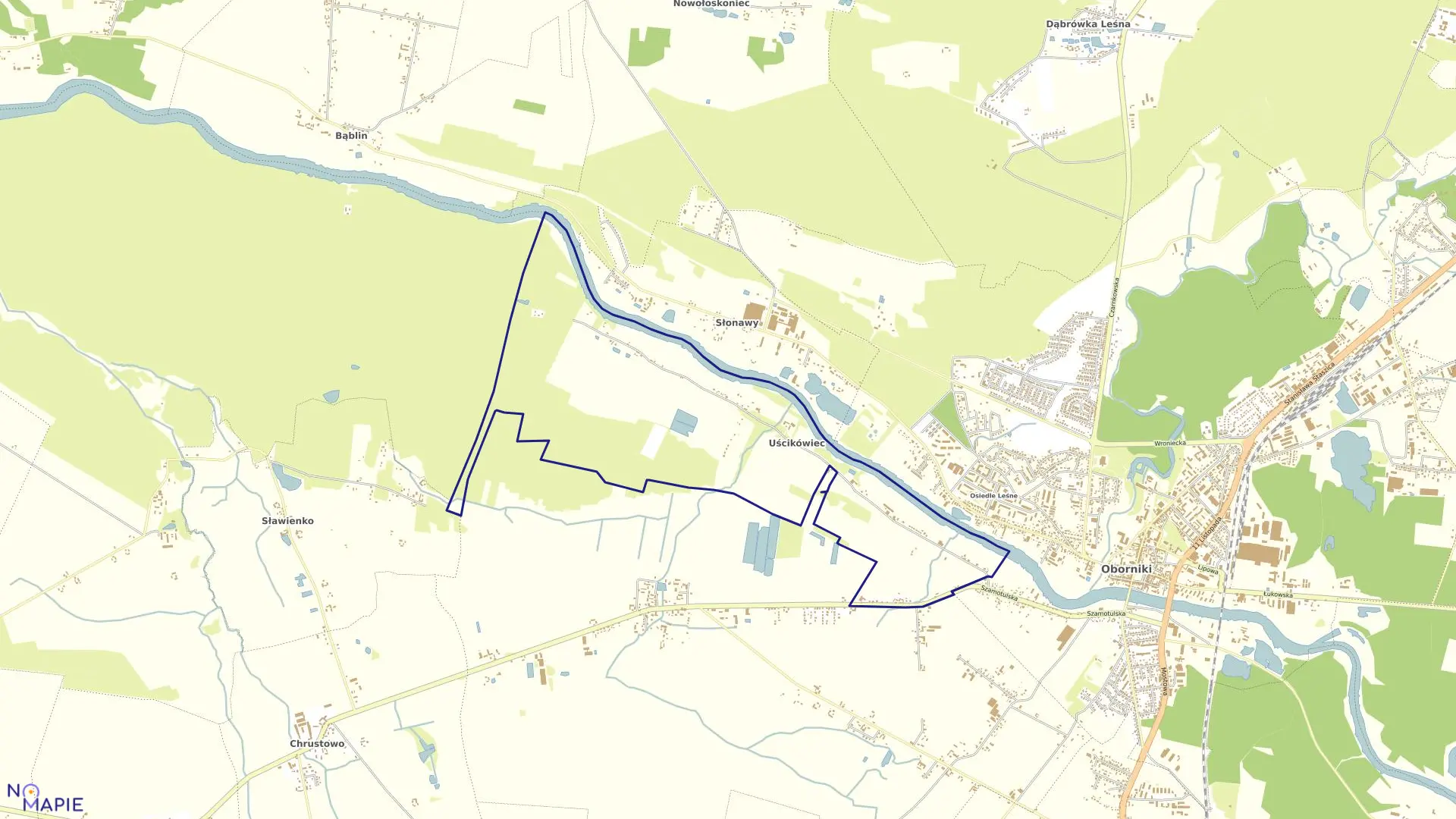 Mapa obrębu UŚCIKÓWIEC w gminie Oborniki